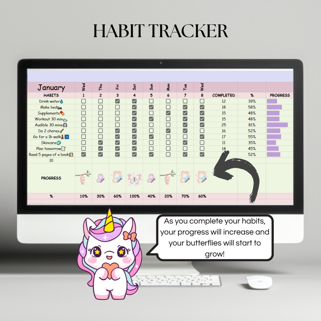 Pastel Rainbow Habit Tracker