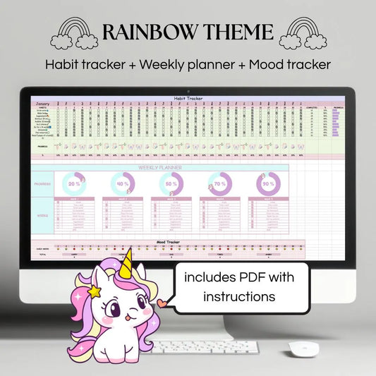 Pastel Rainbow Habit Tracker
